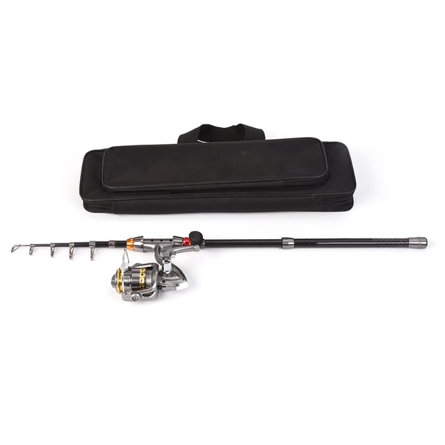 PESCA LIXADA CAIMA DE PESCA Telescópica y Combo Combo Combo Completo Kit Completo Fibra de Carbono Caña de Pesca + Carrete de Pesca Giratriz + Aparador de Pesca