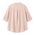 thumbnail image 5 of Endives Womens Cotton Linen Shirt Lapel Embroidered Button Down Shirt 3/4 Sleeve Bteathable Shirt Blouse for Women Spring Trendy Pink, 5 of 5