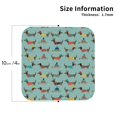 thumbnail image 2 of Lsque Dachshund Dog Puppy Pattern 4" Drink Coasters Set of 4, PVC Leather Absorbent Coasters, Table Coaster Set Decorative Coffee Cup Coasters Housewarming Gift-Square, 2 of 6