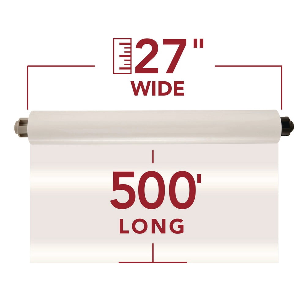 GBC EZ Load Gray End Cap Laminating Roll Film, Gloss, 27" x 500', 1.5 mil, 2 Rolls