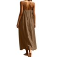 thumbnail image 5 of JIAYUE Women's Backless Dress Casual Summer Casual Sleeveless Solid Color Spaghetti Strap Crew Neck Dresses Loose Fit Lightweight Home Everyday Comfortable Soft Wear, 5 of 9