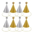 thumbnail image 1 of KAKOWELY 8 mini sombreros de fiesta de cumpleaños con purpurina, conos de papel, para niños, mascotas, cumpleaños, baby shower, suministros para fiestas, decoraciones para aulas, colores surtidos., 1 of 4