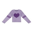 thumbnail image 3 of Chandail pour Femmes Manches Longues Col Tricoté Cœur Ample Fête de Rue Chemise Décontractée Rose TG, 3 of 5