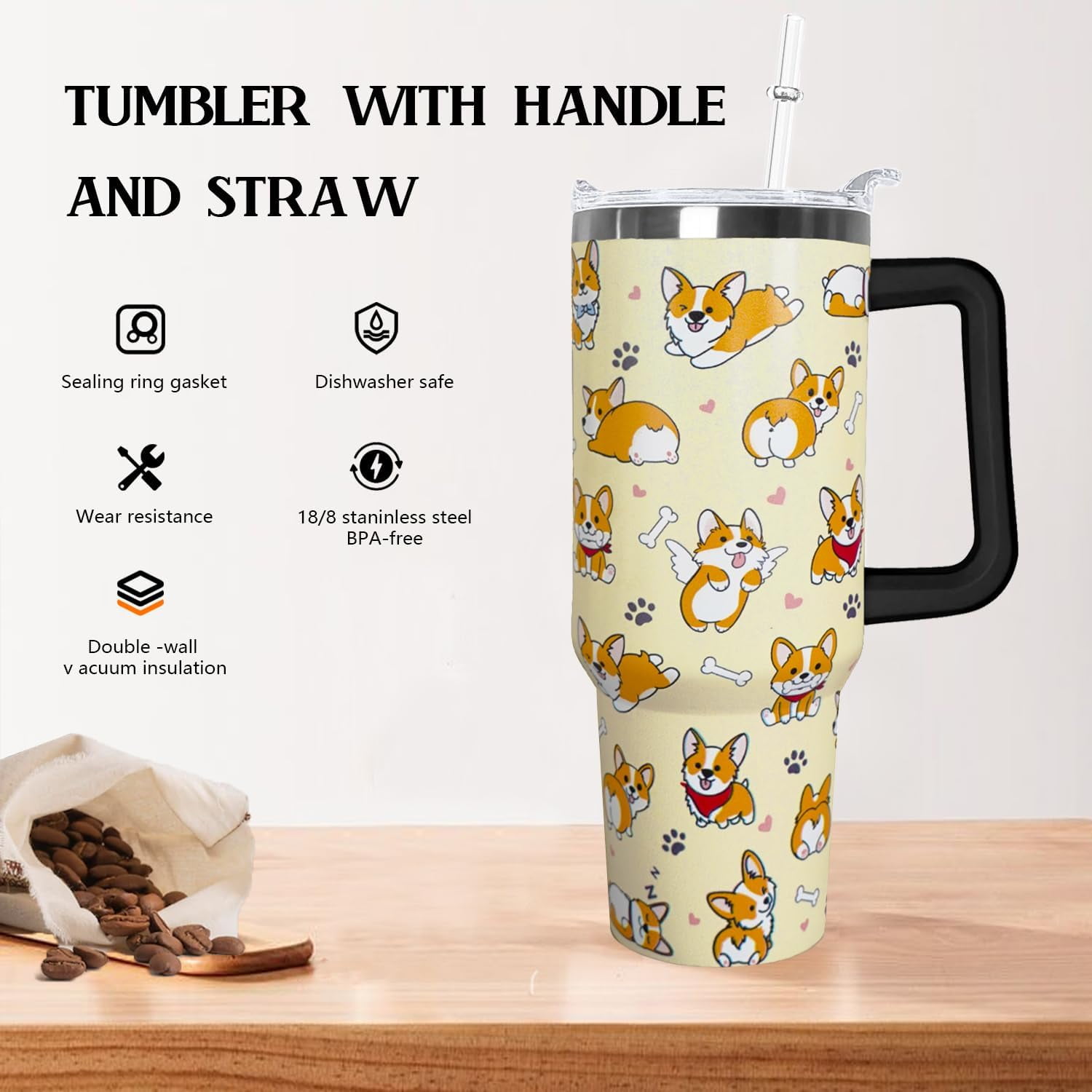 Black Cowprint with Orange Handle 40oz Tumbler – Horse Creek Outfitters