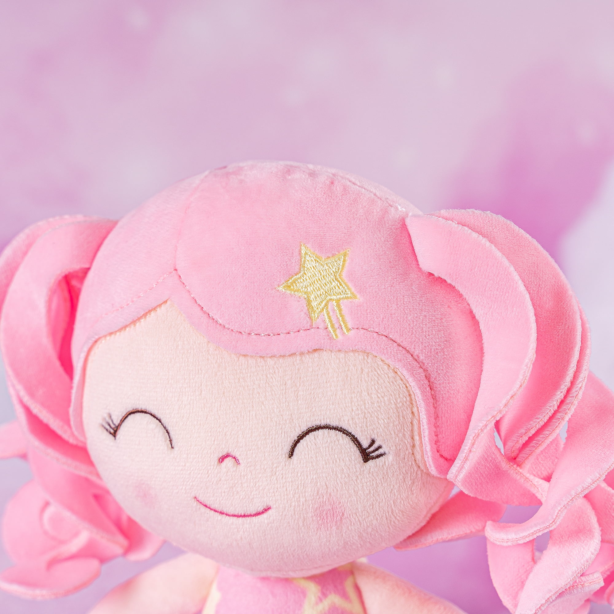 Gloveleya Baby Dolls Soft Snuggly First Baby Girl Gifts Soft Doll for Girls with Star Pink Dress 12inches
