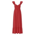 thumbnail image 5 of Elara Dresses For Women Summer Flowy Maxi Dress Casual Cap Sleeve V Neck Smocked Beach Womens Dresses for Work, 5 of 5
