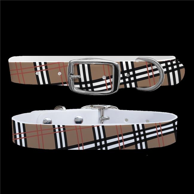 C4 Collars 402KHPLD46 Khaki Plaid Collar Large