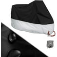 thumbnail image 6 of Motorcycle Cover, Waterproof Motorcycle Cover All Weather Outdoor Protection,Oxford , Fit for Length 96" Motors, Blak and Silver, 6 of 7