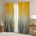 thumbnail image 2 of Gradient Gradient Yellow to Grey Blackout Curtains Ombre Curtains & Drapes,Spiral Silver Print Wave Striped Pattern 2 Panels 42"Wx63"L Curtains,Abstract Art Room Decor Aesthetic, 2 of 6
