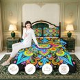 thumbnail image 3 of Erosebridal Colorful Mandala Twin Comforter Sets,Black Background Motif Bedding Set,2pcs,1 Comforter and 1 Pillowcase,Black Reversible, 3 of 7