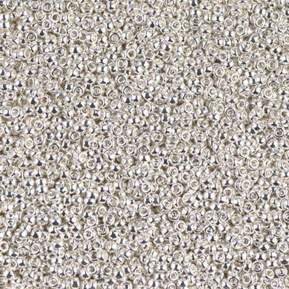 Bright Sterling Plated Miyuki Seed Beads 15/0 15-9961-TB