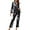 Black, variant on Womens Silk Satin Pajama Set Long Sleeve Notch Collar Loungewear Two Piece Sleepwear Button Down Pj Set