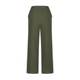 thumbnail image 3 of Posijego Women's Plus Size Wide Leg Pants Cotton Linen Baggy Lounge Pants Elastic Waist Casual Trousers, 3 of 5