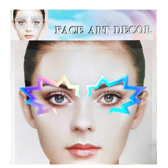Xihbxyly Pegatinas Faciales Coloridas, Calcomanías Autoadhesivas de Belleza, Tatuajes con Brillantina Fáciles de Despegar y Pegar, Decoraciones Reutilizables para Ojos, Perfectas para Fiestas, Festiv