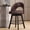 Brown, variant on Aufeile Bar Stools Set of 3, 24" Swivel Counter Height Barstools with PU Leather Padded Seat, Hollow Curved Back, Solid Wood Legs & Metal Footrest, Kitchen Island Dining Chairs, Camel