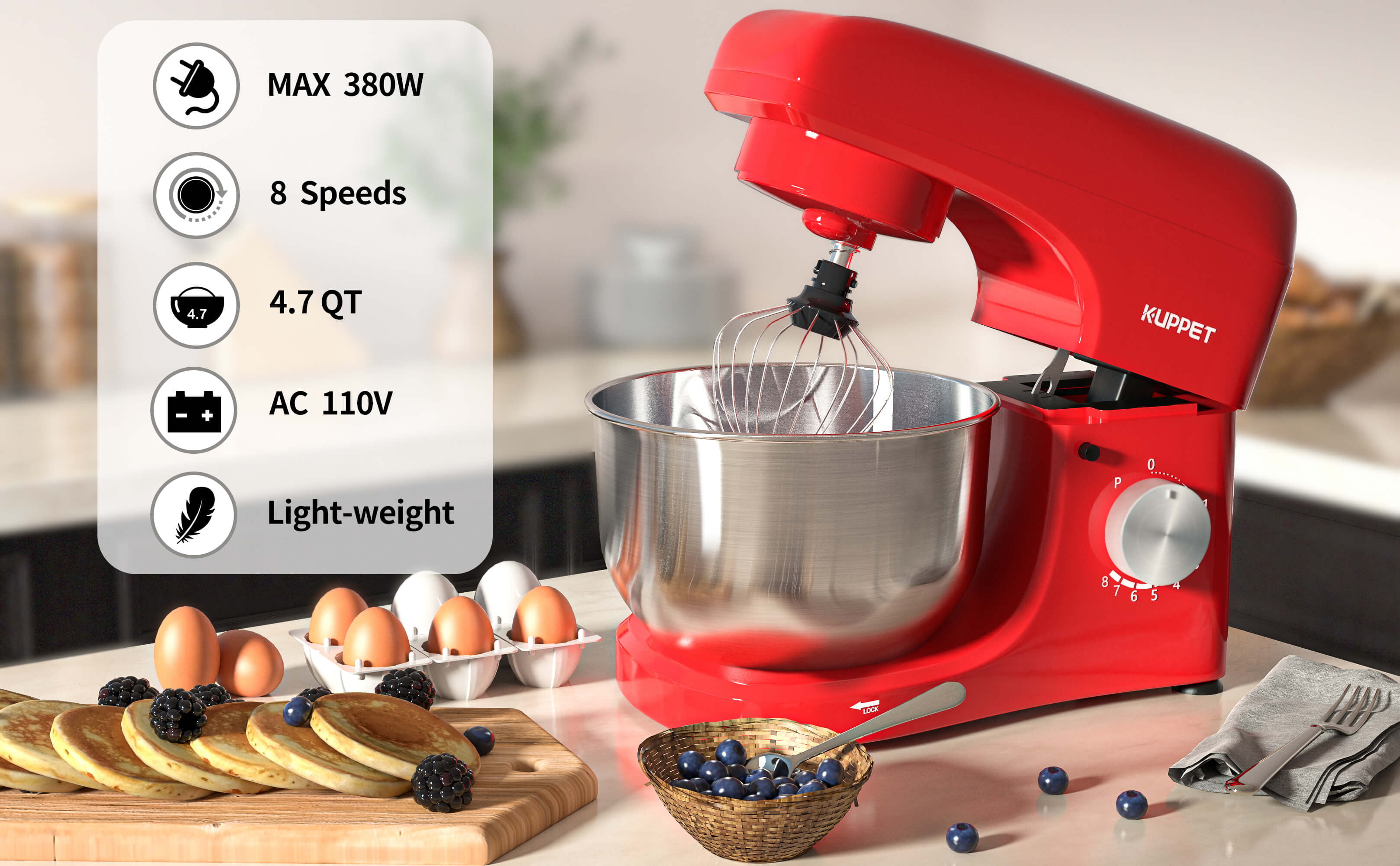 Electric Stand Mixer, 8 Speed 500W Motor Kitchen Standing Mixer Tilt-Head  Electric Stand Mixers With Dough Hook,Flat Beater for Cake/Bread/Pizza  Making - Yahoo Shopping