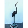 thumbnail image 4 of Nifao Blue Heron Looking Up on Turtle Outdoor Fountain Statue, Bronze Garden Water Feature Sculpture for Patio & Yard – Garden Outdoor Decor Sculpture, 21"L x 16"W x 71"H, 4 of 10