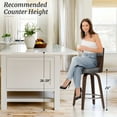 thumbnail image 5 of Dycanpo 26'' Swivel Counter Height Bar Stools Set of 3 with Backs, Wooden for Home Kitchen, Grey, 5 of 11