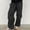 *Black, variant on ClodeEU Women's Wide Leg Cargo Pants for Spring Summer,Casual Elastic Waist Pant with Pocket Trousers Brown,Womens Plus S