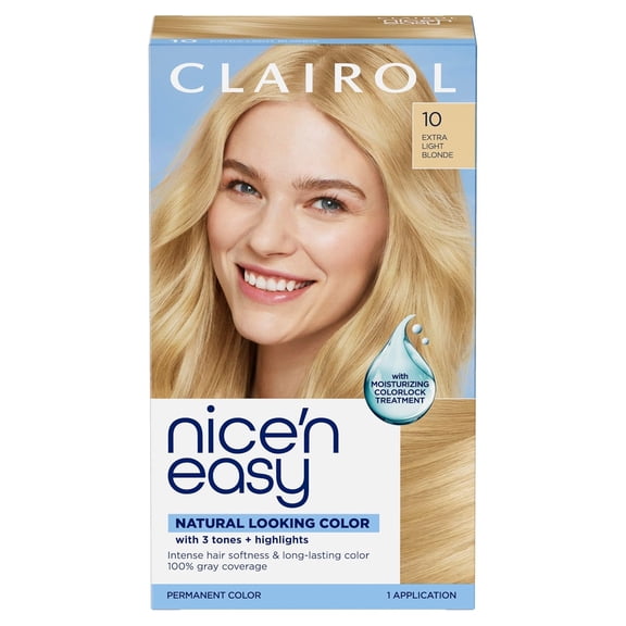 Nice'n Easy Permanent Color Care Formula, [10] Extra Light Blonde, 1 Each