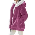 thumbnail image 4 of HongQid Winter Coats for Women Fleece Zip Up Jackets Warm Plush Hooded Plus Size Winter Coats Oversized Fuzzy Jackets, 4 of 9