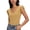 #0014-Khaki, variant on Women's Ruffle Short Sleeve V Neck Top Form Fitting Notch Neck Crop Blouse Casual Cute T-Shirt