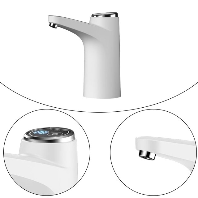 Bombas De Agua USB Auto Drinking Pumper 1200mA Portable Water Bottle Pumpers para viajes (Blanco) Tmvgtek Libre de BPA