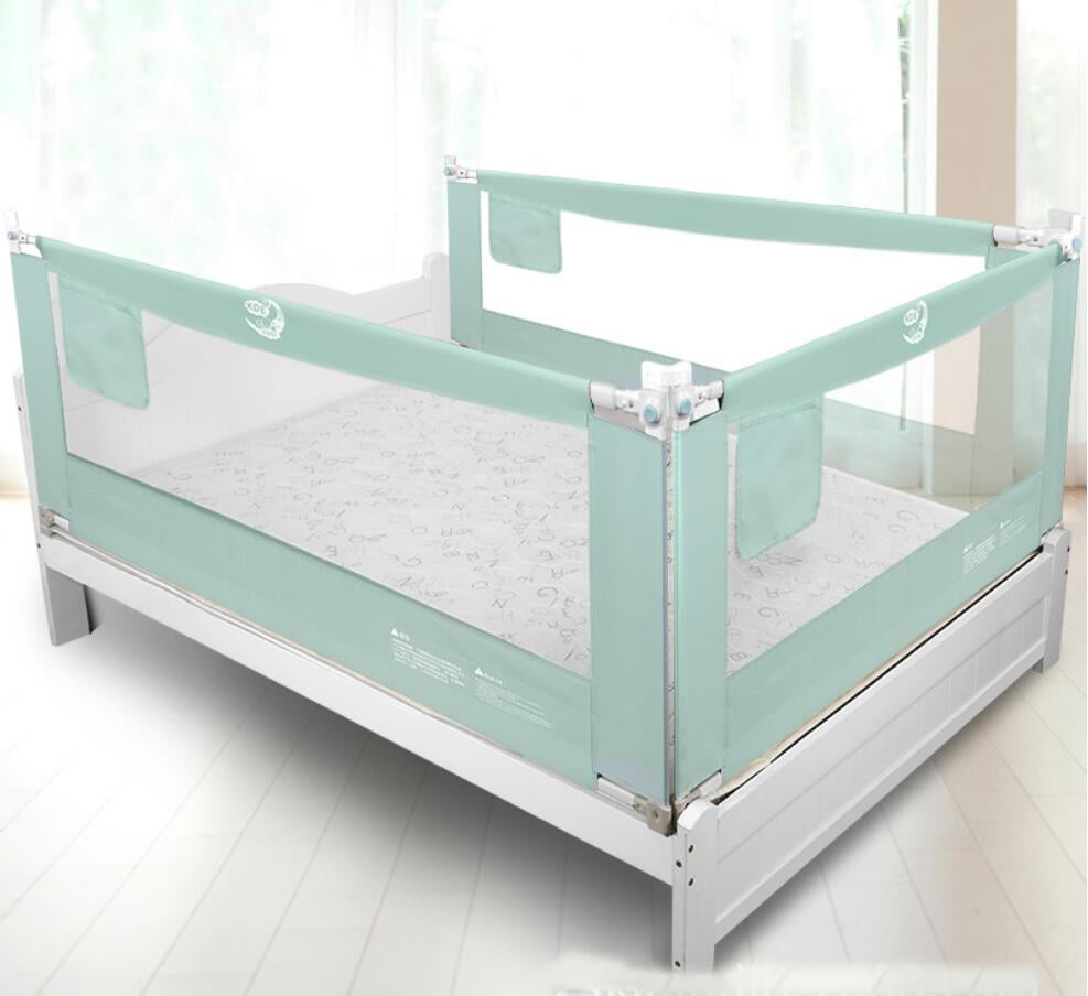 1.9 M for 1 Feet Side of king Size Bed Safety Bed GuardRail Bed Fence for Children Infants-Green Color Toddlers