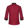 thumbnail image 4 of Haitryli Professional Chef Jacket Men's Long Sleeve Chef Coat Restaurant Kitchen Cooking Uniform Burgundy L, 4 of 6