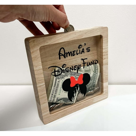 Princess Minnie Savings Piggy Bank Money Box Stand Girls Kids Bedroom Room Decor, Personalized FREE, Ideal Gift, A Must Have! - Teach Savings in Style! Made in America!