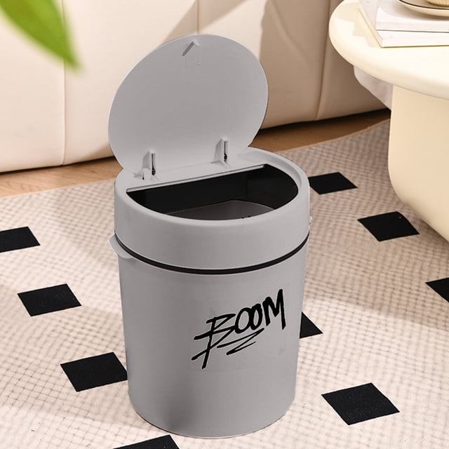 Cubo de basura de plástico reforzado, ideal para el hogar, la cocina, el baño o el dormitorio. Gran capacidad, material ecológico, diámetro amplio y tapa.