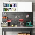 thumbnail image 4 of AUHUP Steel Wall Cabinet, Versatile Adjustable Metal Wall Mounted Storage Cabinet Organizer for Garage, Office, Kitchen, White, 31.5"W x 22"H x 16"D, 4 of 8