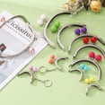 thumbnail image 5 of Uxcell 2 Pack Metal Purse Frame, 12.5cm/4.92" Beads Silver Kiss Lock Clasp, Green, 5 of 7