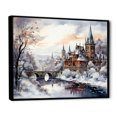 thumbnail image 2 of Designart "Enchanting Christmas Village in Winter III" Landscapes Framed Wall Art - Traditional White Winter Landscape Entryway Framed Wall Art Print, 2 of 6