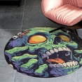 thumbnail image 4 of Psychedelic Zombie Skull Print Round Carpet Circle Rug Outdoor Patio Area Rug Washable Large Area Rugs Hallway Room Decor Fitness Mats, 4 of 8