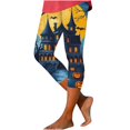 thumbnail image 2 of Yeaiivve Womens Halloween Print Tights Vintage House Bat Graphic Capri Legging High Waist Workout Leggings Buttery Soft Cozy Slim Fit Yoga Pants 3XL, 2 of 8