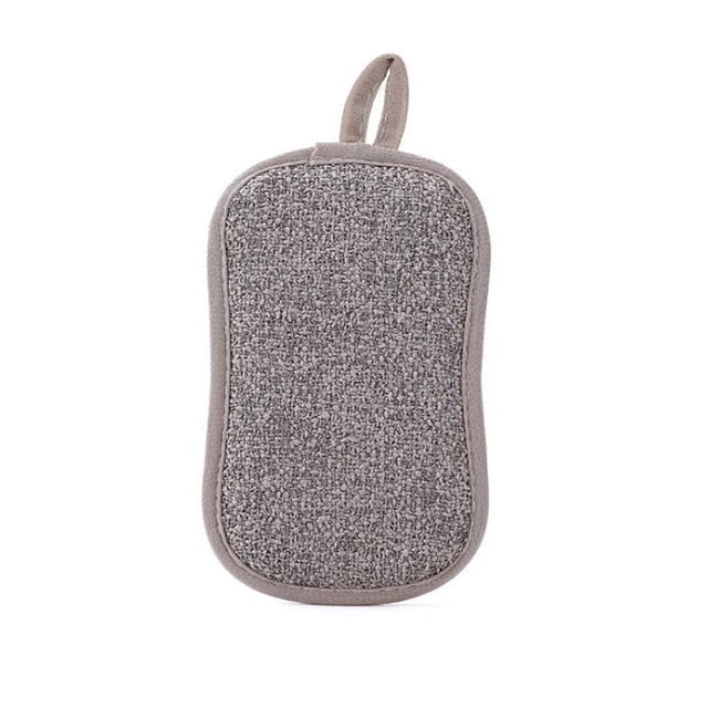4 Pcs Kitchen Dish Cloth Nonstick Oil Scouring Pad Oil Cleaning Cloth Washing Cloth Double Sided Kitchen Sponge Cleaning Cloth, Grey