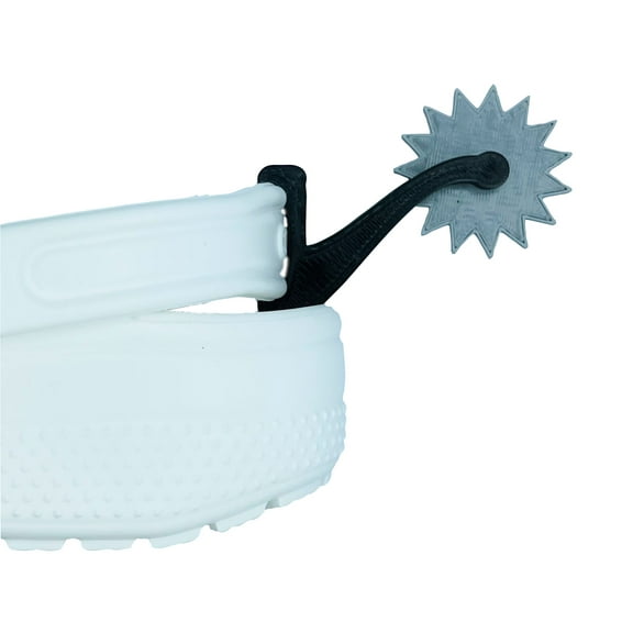 ShoeTails Mini Spinning Spurs Black with Silver for Crocs* (1 Pair)