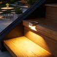 thumbnail image 4 of LiUMX Solar Powered Outdoor Step Light, Black Plastic Mini Wall Lamp with Auto Light Sensor, Waterproof Drill-Free Mount for Courtyards, Balconies, Patios, 4 of 6