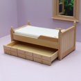thumbnail image 3 of Mueble de casa de muñecas en miniatura para cama individual de madera con cajones, 3 of 3