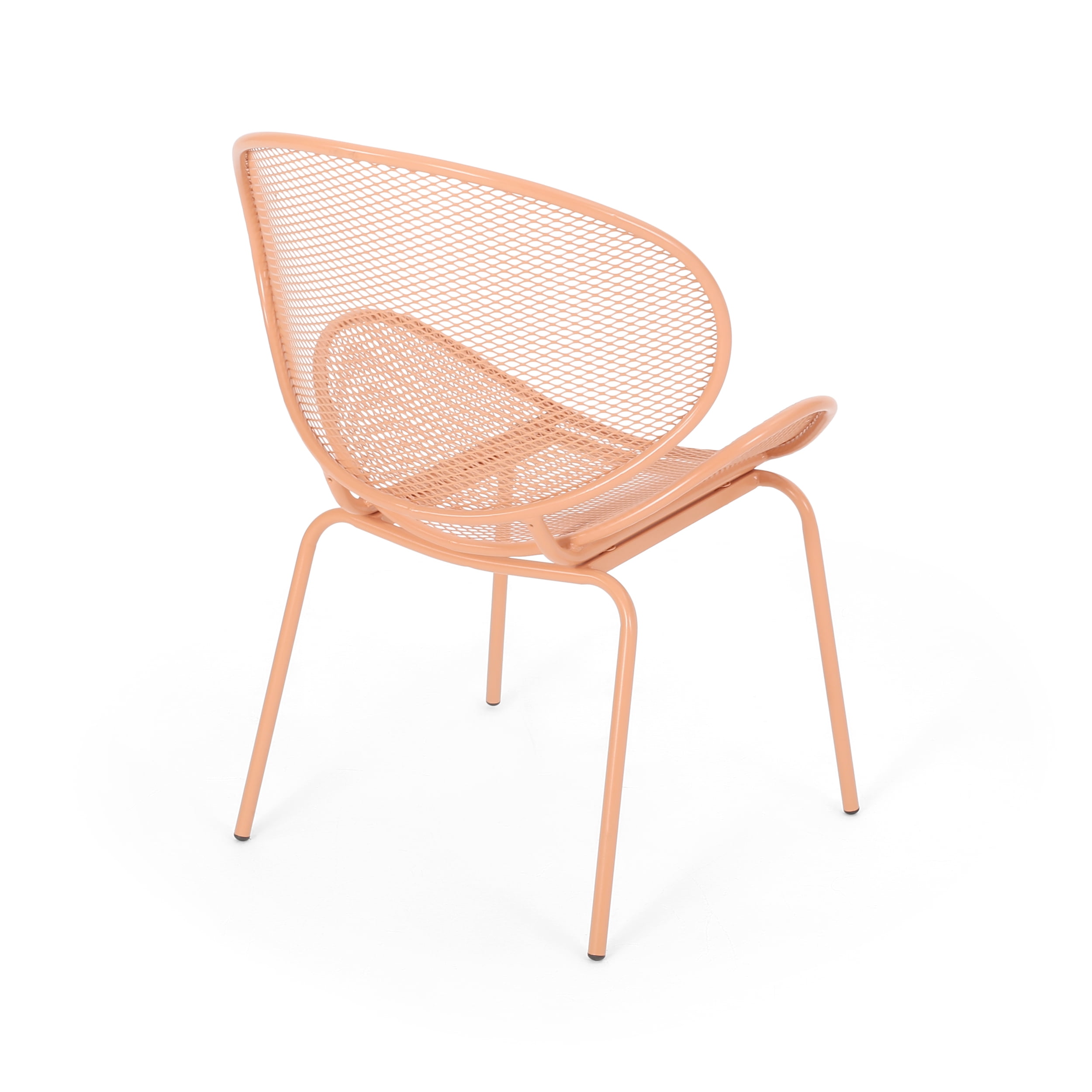 M optimized 2pcs Outdoor Metal Chairs, Patio Dining Chairs, Shell Shaped Bistro Chairs Armless Chairs, Outdoor Furniture for Porch Garden, Weather Resistant