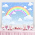 thumbnail image 2 of Blue Sky Cloud Rainbow Star Themed Party Backdrop for Birthday, 2 of 6