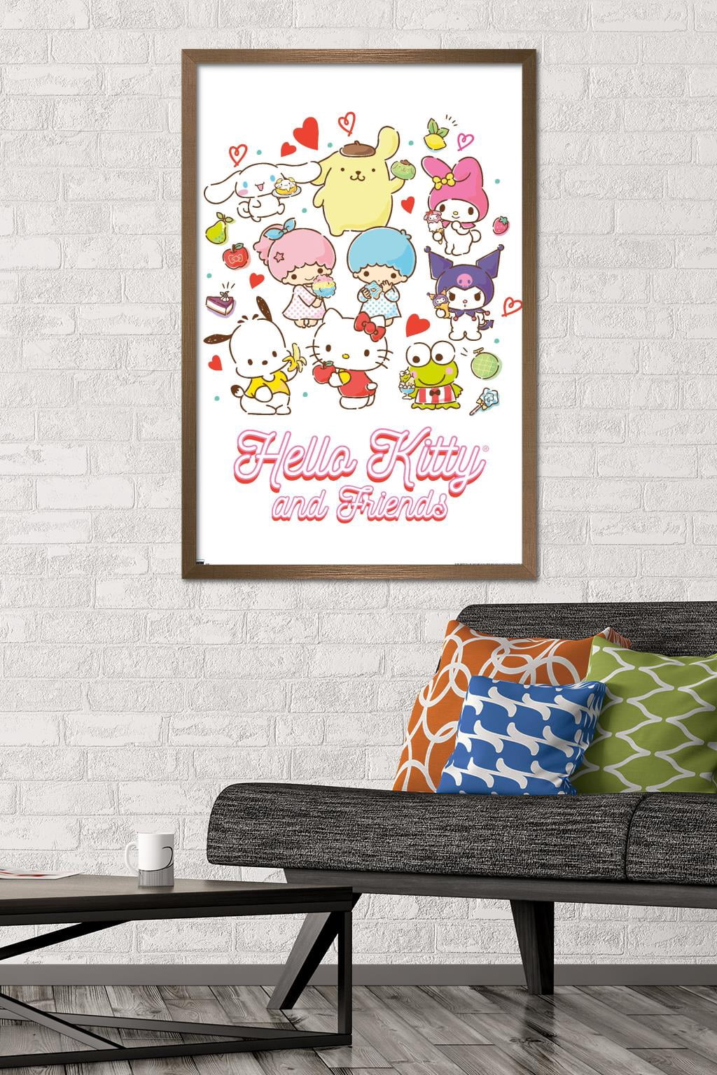 Hello Kitty and Friends - Kawaii Favorite Flavors Wall Poster, 22.375" x 34" Framed