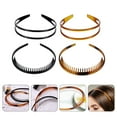 thumbnail image 2 of EeaseMX 4 diademas de plástico con peine para dientes, diadema de doble fila, aros para el cabello, 2 of 8
