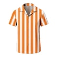 thumbnail image 6 of Miluxas Men's Striped Shirts Summer Casual Stylish Collar Button Down Short Sleeve Shirts Outfits for Men Orange L(L), 6 of 7