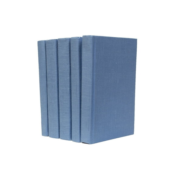 Pen & Willow Blue Linen-Wrapped Decorative Books - Real shelf-ready book bundles for home or office decor, weddings or staging.