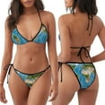 thumbnail image 3 of Gaeub Earth View World Map Print Women's Triangle Bikini,String Bikini Set,Two Piece Swimsuit Bathing Suits, 3 of 5