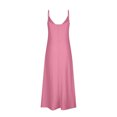 thumbnail image 6 of CFLVAEK Tank Dresses for Women Summer Casual V Neck Sleeveless Maxi Dress Loose Eyelet Vacation Beach Dress Solid Color Sundress 2025 Hot Pink S, 6 of 7