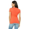 thumbnail image 2 of Bella + Canvas, The Ladies' Jersey Short-Sleeve Deep V-Neck T-Shirt - CORAL - S, 2 of 4