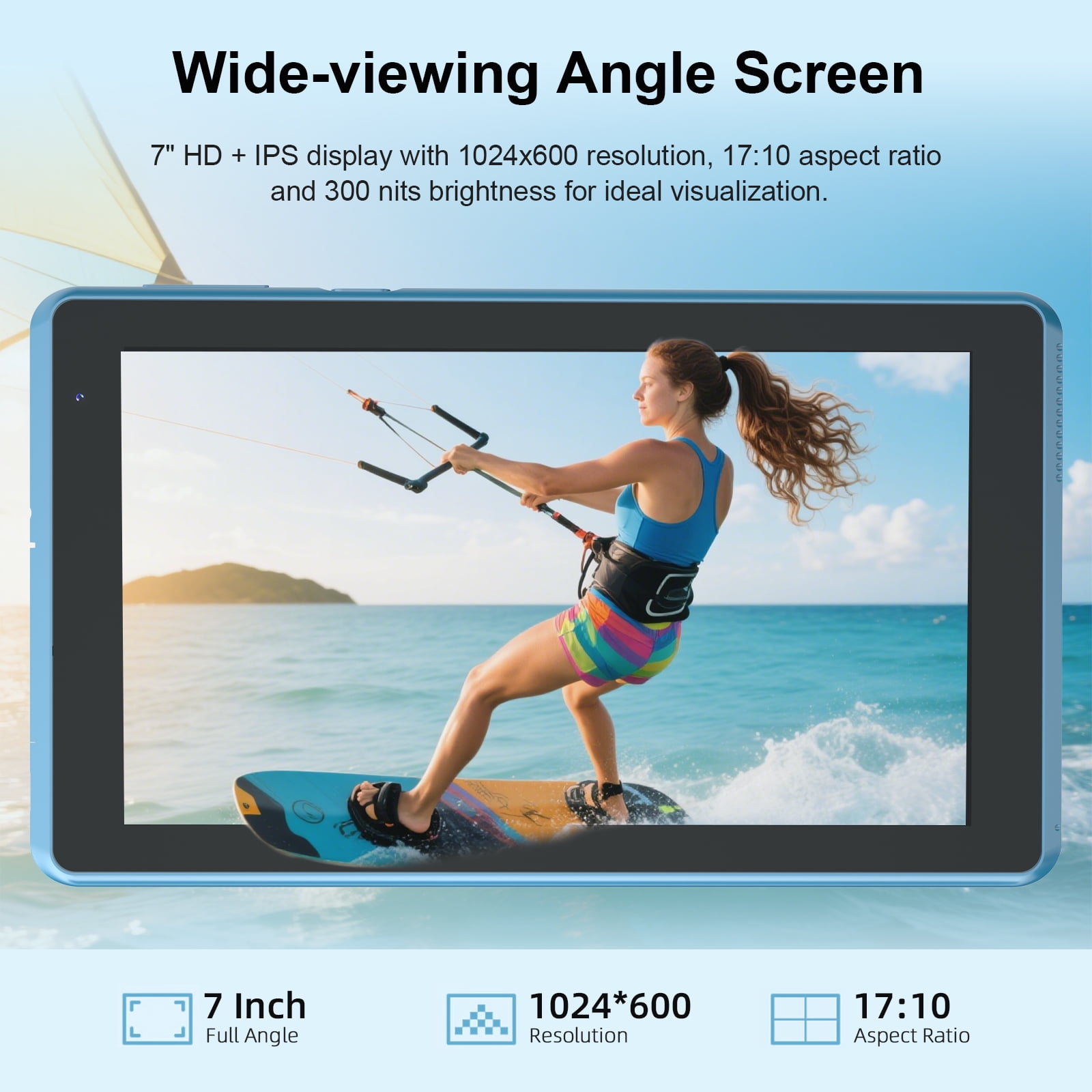 Tablet Android 15 Tablets 7 inch, 8GB RAM, 32GB ROM Support 1TB Expand Computer Tablet PC, Quad-Core Processor, IPS Touch Screen, 2+5MP Dual Camera, 3000mah Battery, WiFi Tableta, Navy